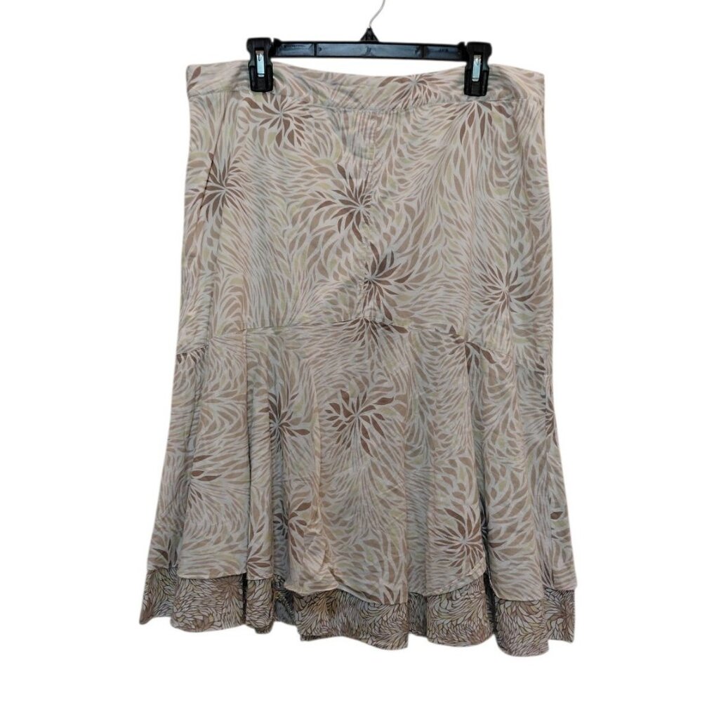 Maxime Floral Fit & Flare Midi Skirt Sz 12 Layered Boho‎